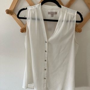Banana Republic white button down, sleeveless blouse